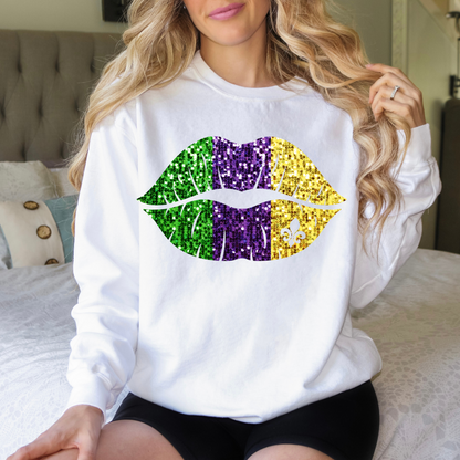 Mardi Gras Lips Sweatshirt