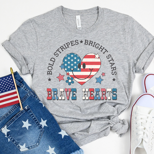 Brave Hearts 4th of July Unisex Oversized Boxy Tee