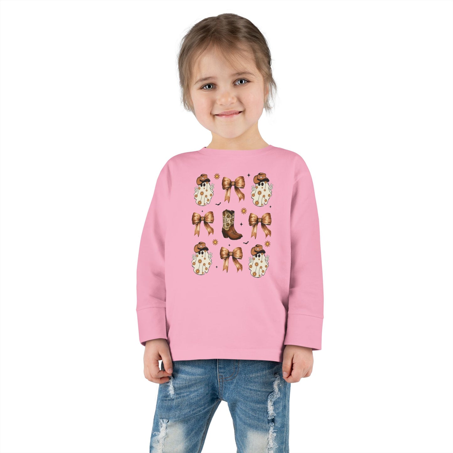 Coquette Cowboy Ghosts Toddler Long Sleeve Tee