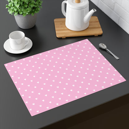 Pink and White Hearts Placemat, 1pc