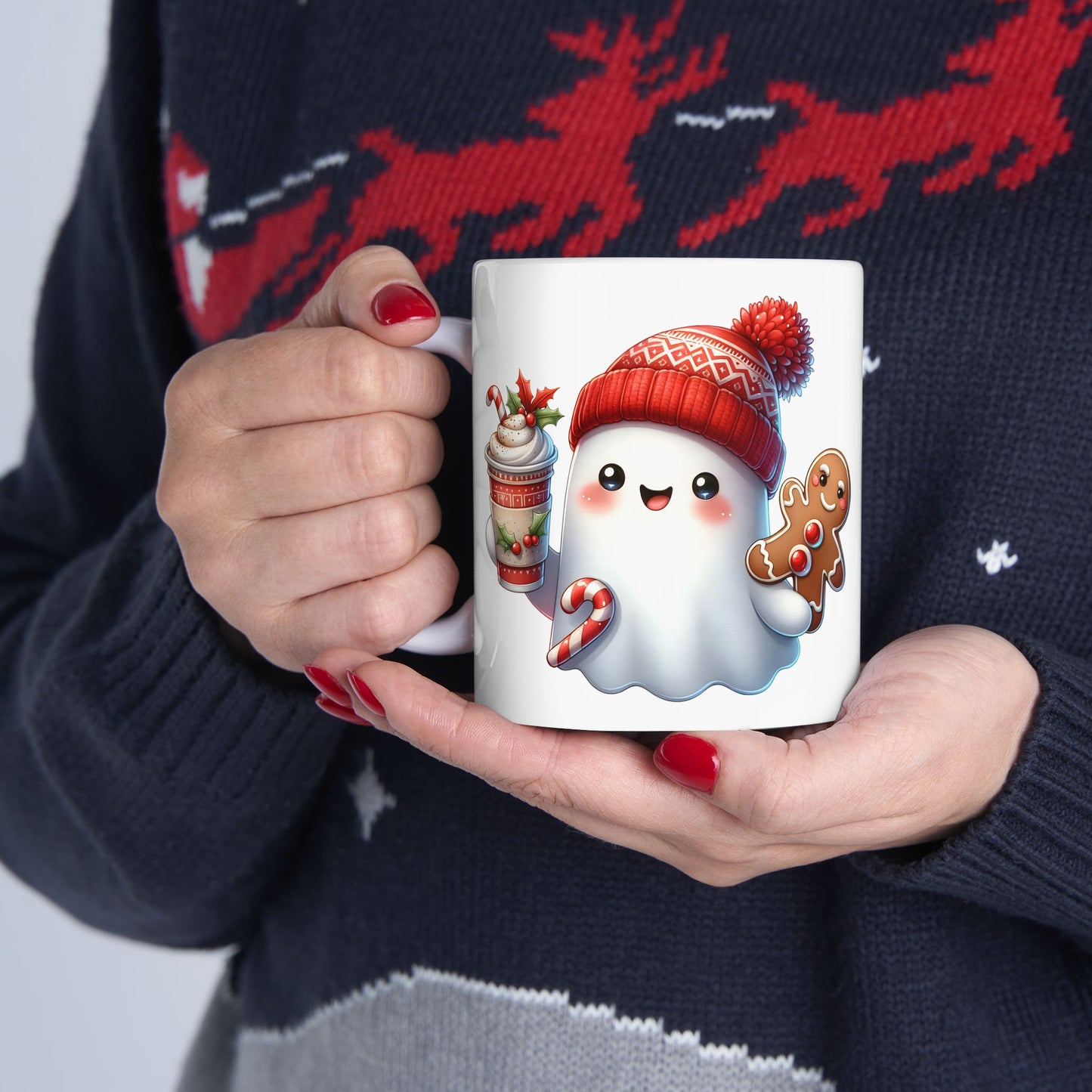 Christmas Ghost Ceramic Mug