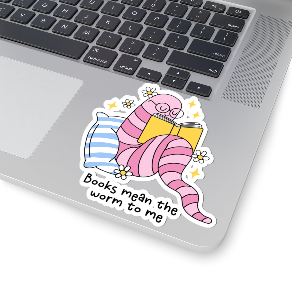 Cute Book Lover Worm Kiss-Cut Stickers