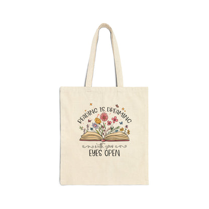 Reading is Dreaming Cotton Canvas Tote Bag