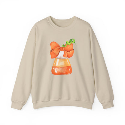 Candy Corn Coquette Halloween Sweatshirt