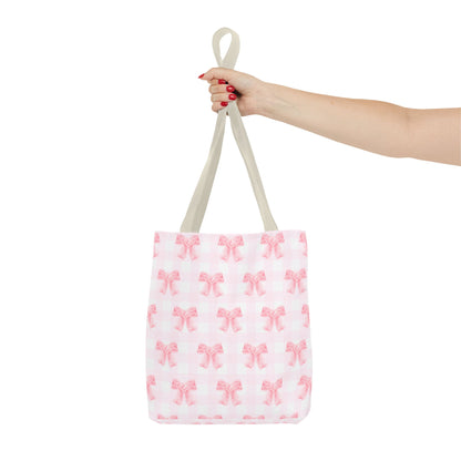 Girlie Pink Coquette Bow Tote Bag