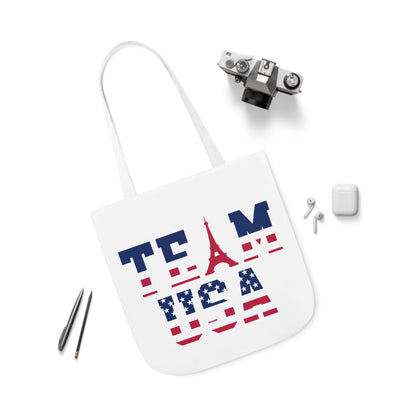 Team USA Paris Olympics Canvas Tote Bag, 5-Color Straps