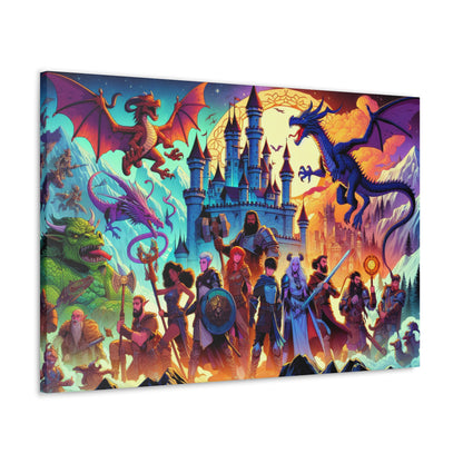 Dragon Fight Canvas Wall Art