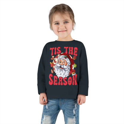 Tis the Season Santa Toddler Long Sleeve Tee