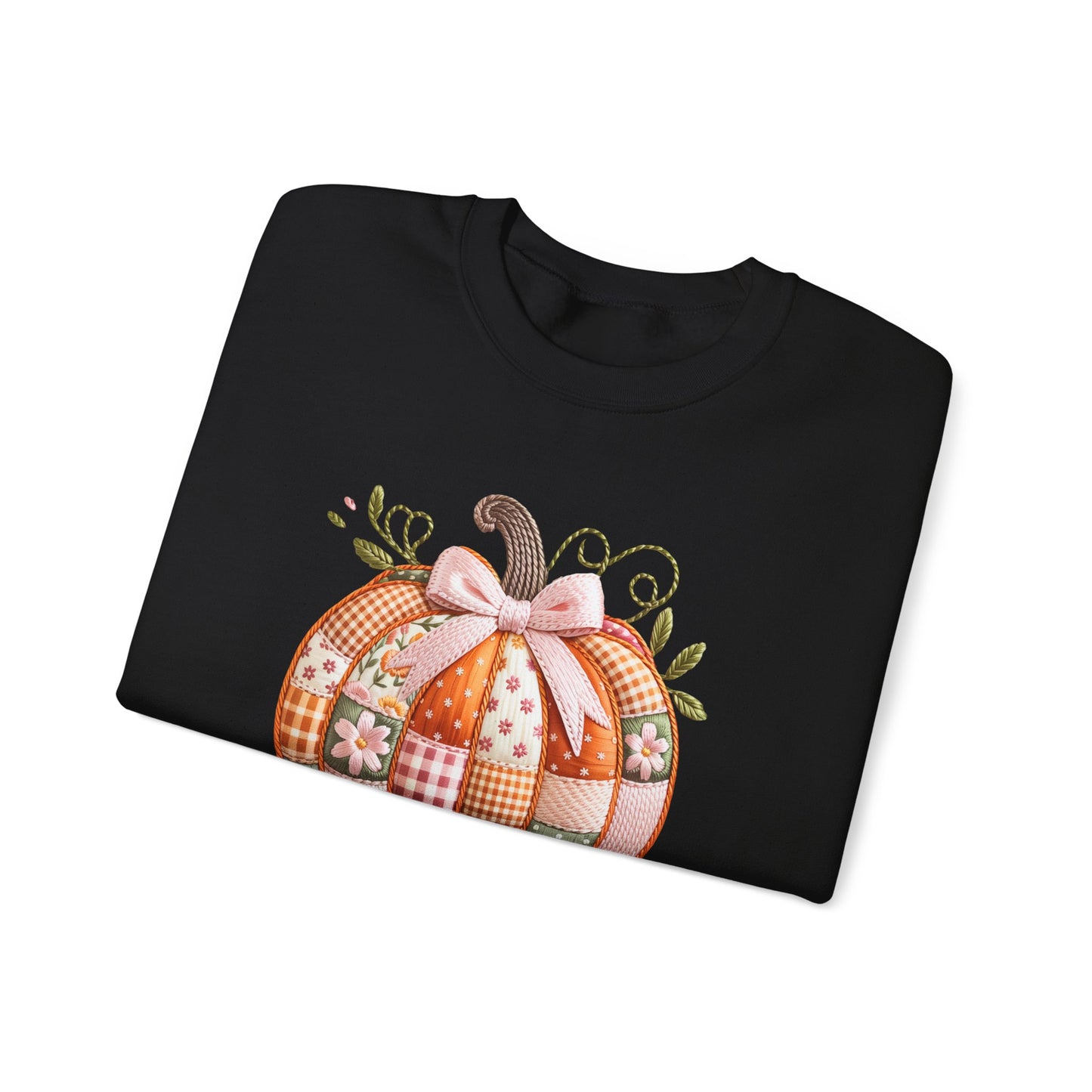 Fall Quilted Patchwork Pumpkin Sweatshirt