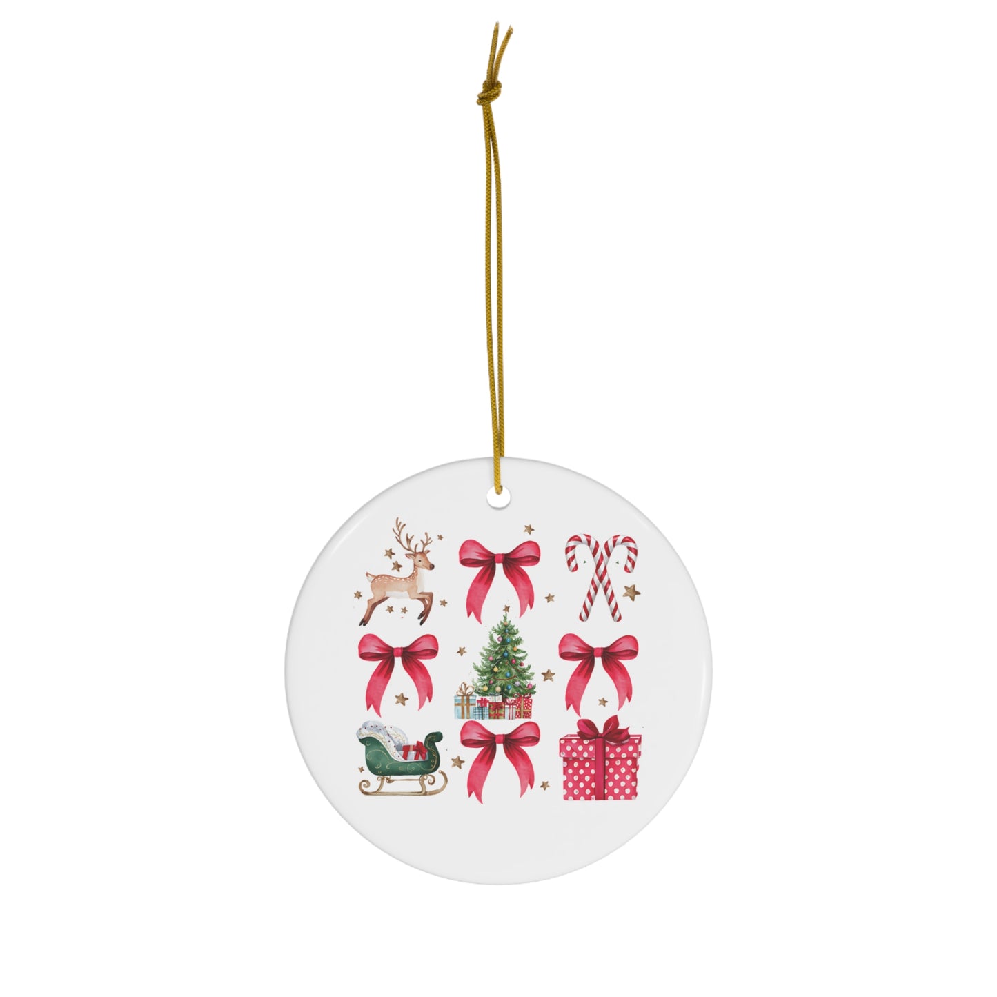 Coquette Christmas Ceramic Ornament, 1-Pack