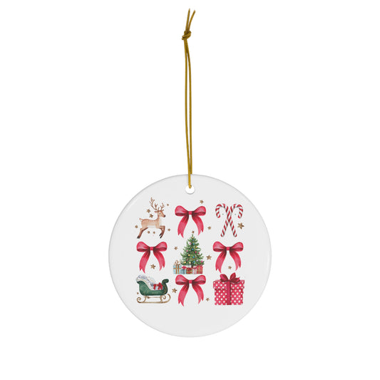 Coquette Christmas Ceramic Ornament, 1-Pack