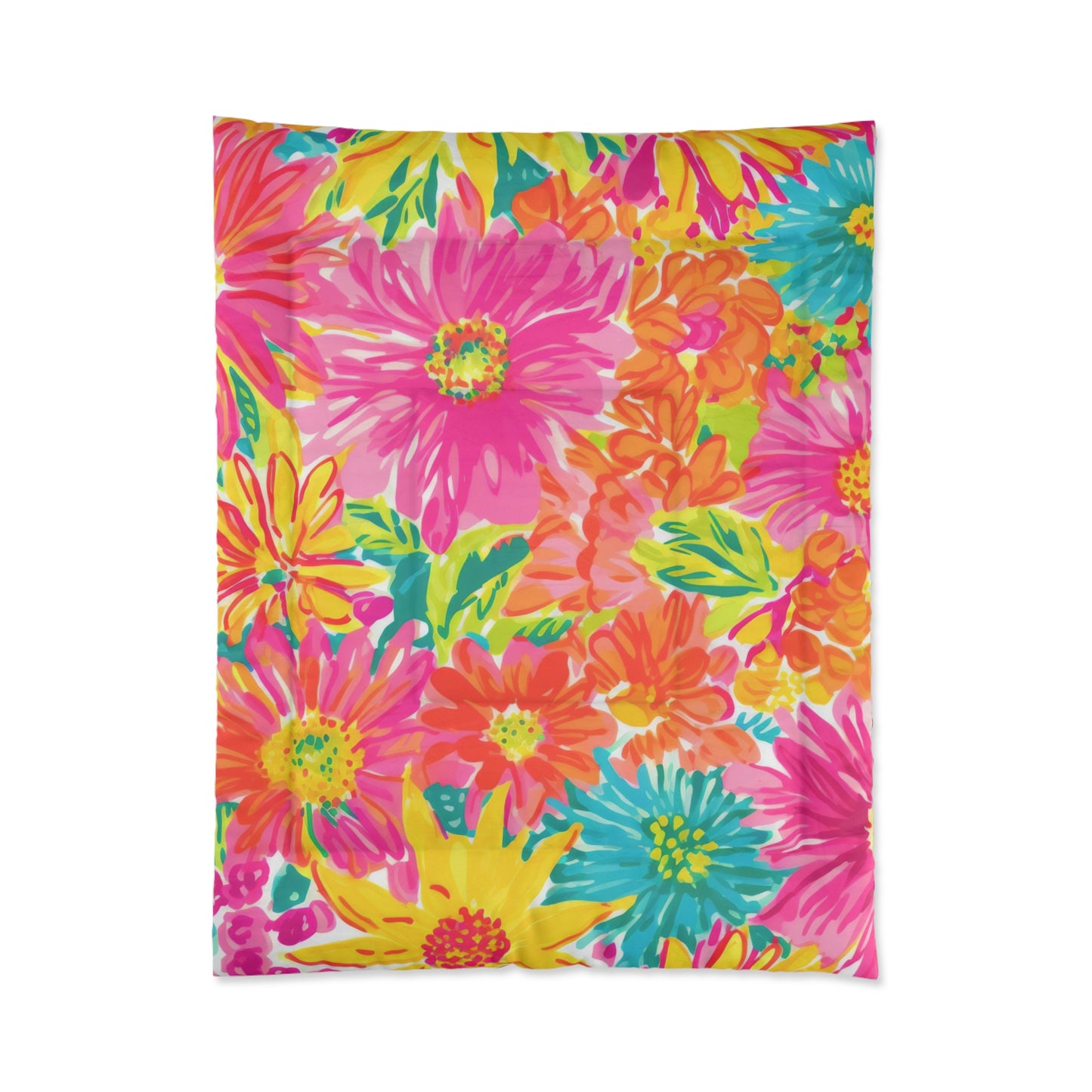 Hot Pink Floral Comforter