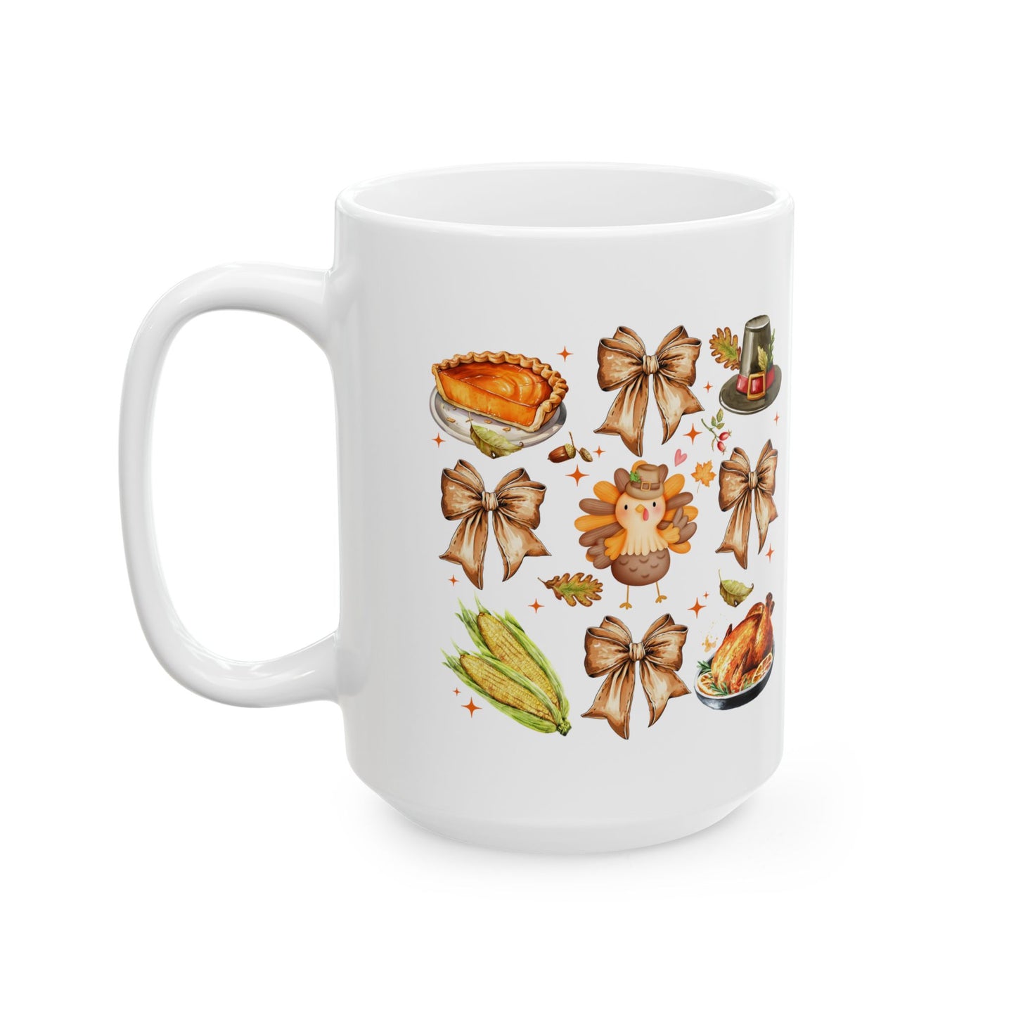 Thanksgiving Coquette Ceramic Mug, (11oz, 15oz)