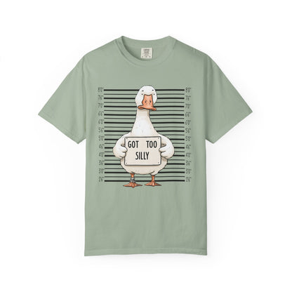Funny Goose T-Shirt — 'Got Too Silly' Mugshot Graphic Tee