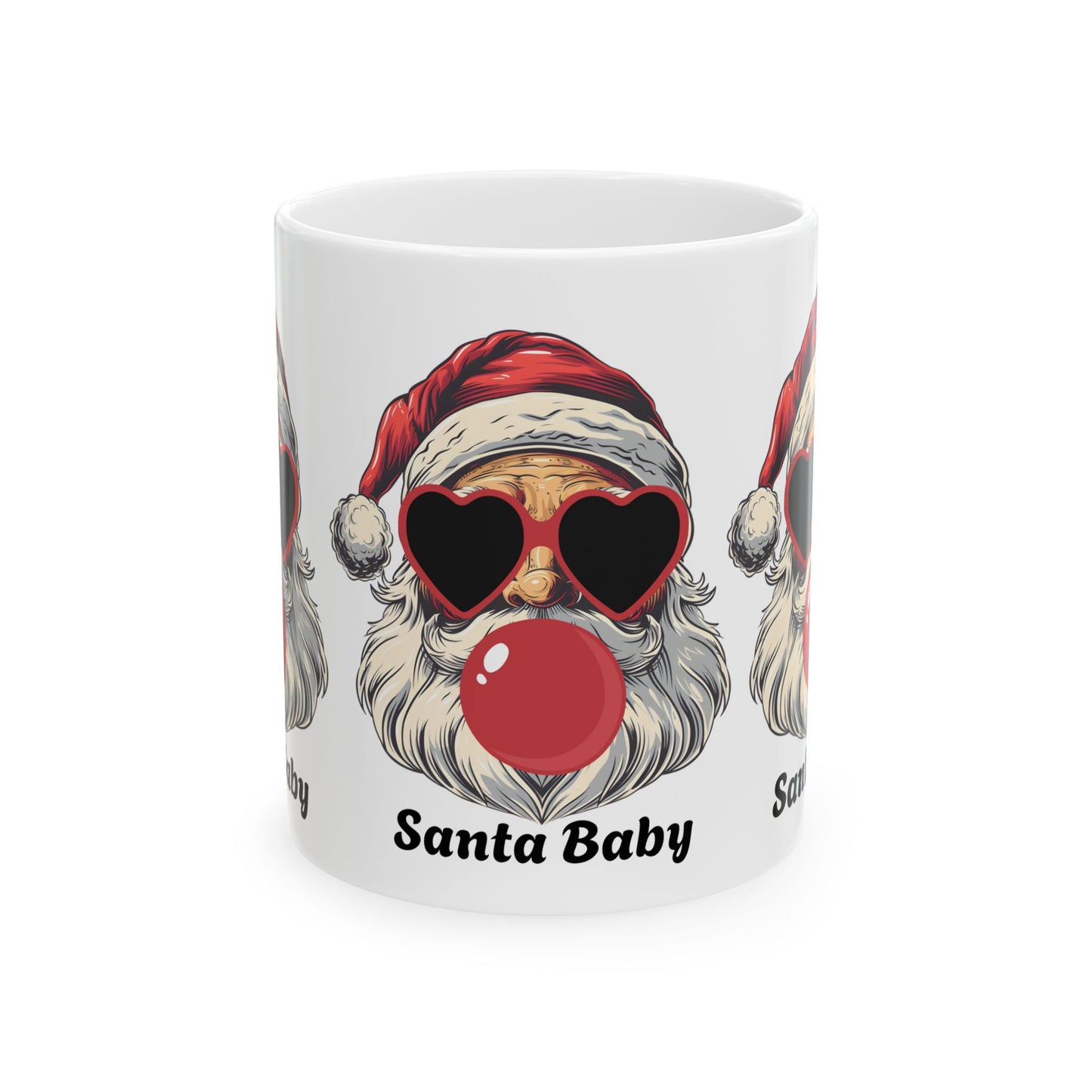 Ceramic Mug - Santa Baby with Santa Popping a Bubble Design