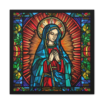 Faux Stained Glass Virgin Mary Canvas Gallery Wraps