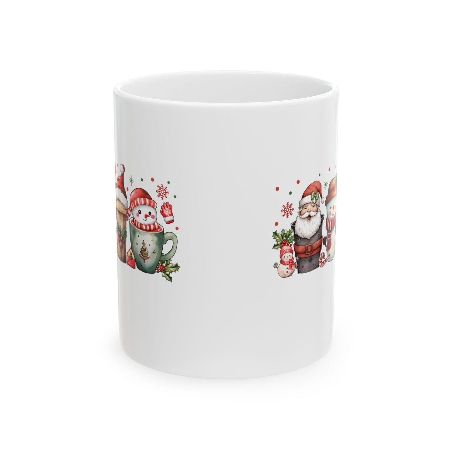 Christmas Santa & Snowman Ceramic Mug