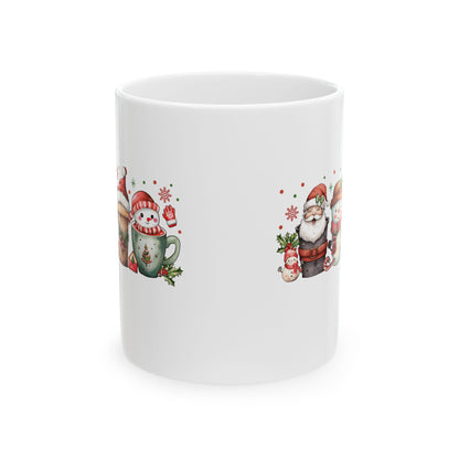 Christmas Santa & Snowman Ceramic Mug