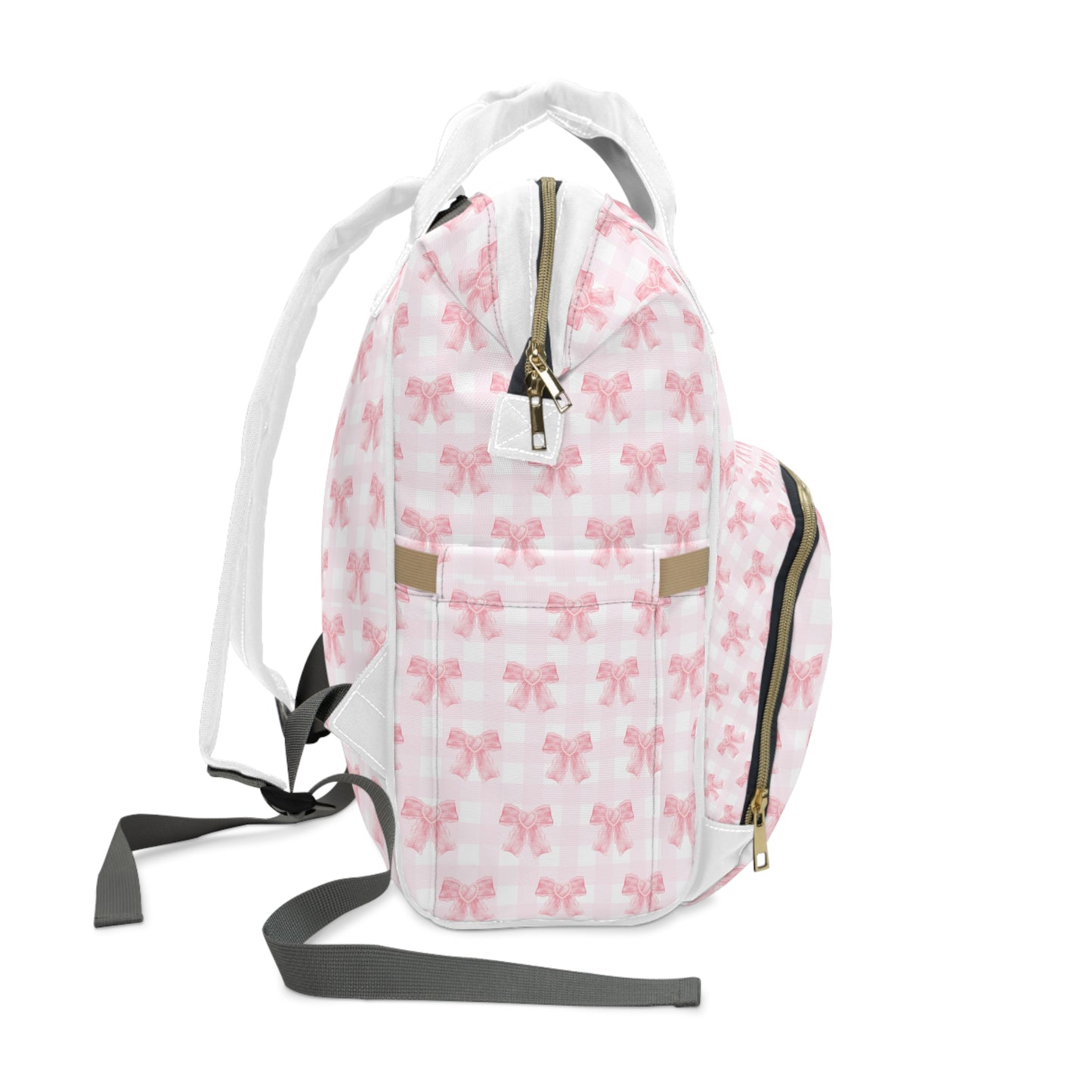 Coquette Pink Bow Multifunctional Diaper Backpack