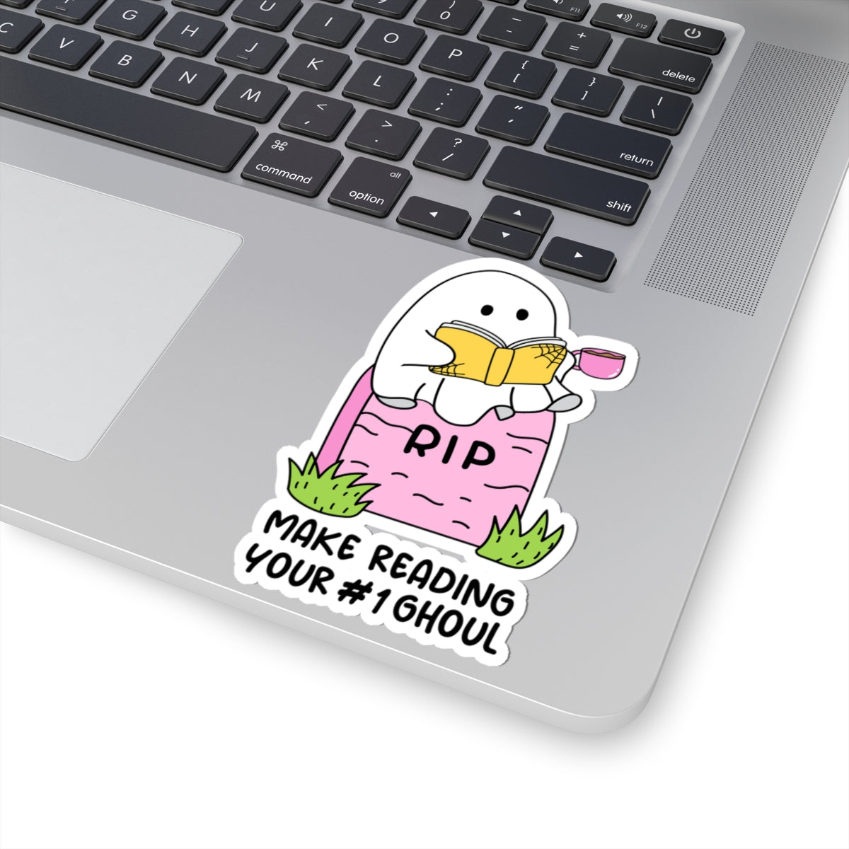 Ghoul Reading Book Lover Kiss-Cut Stickers