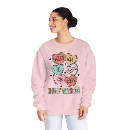 Howdy Valentine Conversational Hearts Sweatshirt