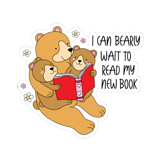 Cute Bear Family Reading Lover Sticker
