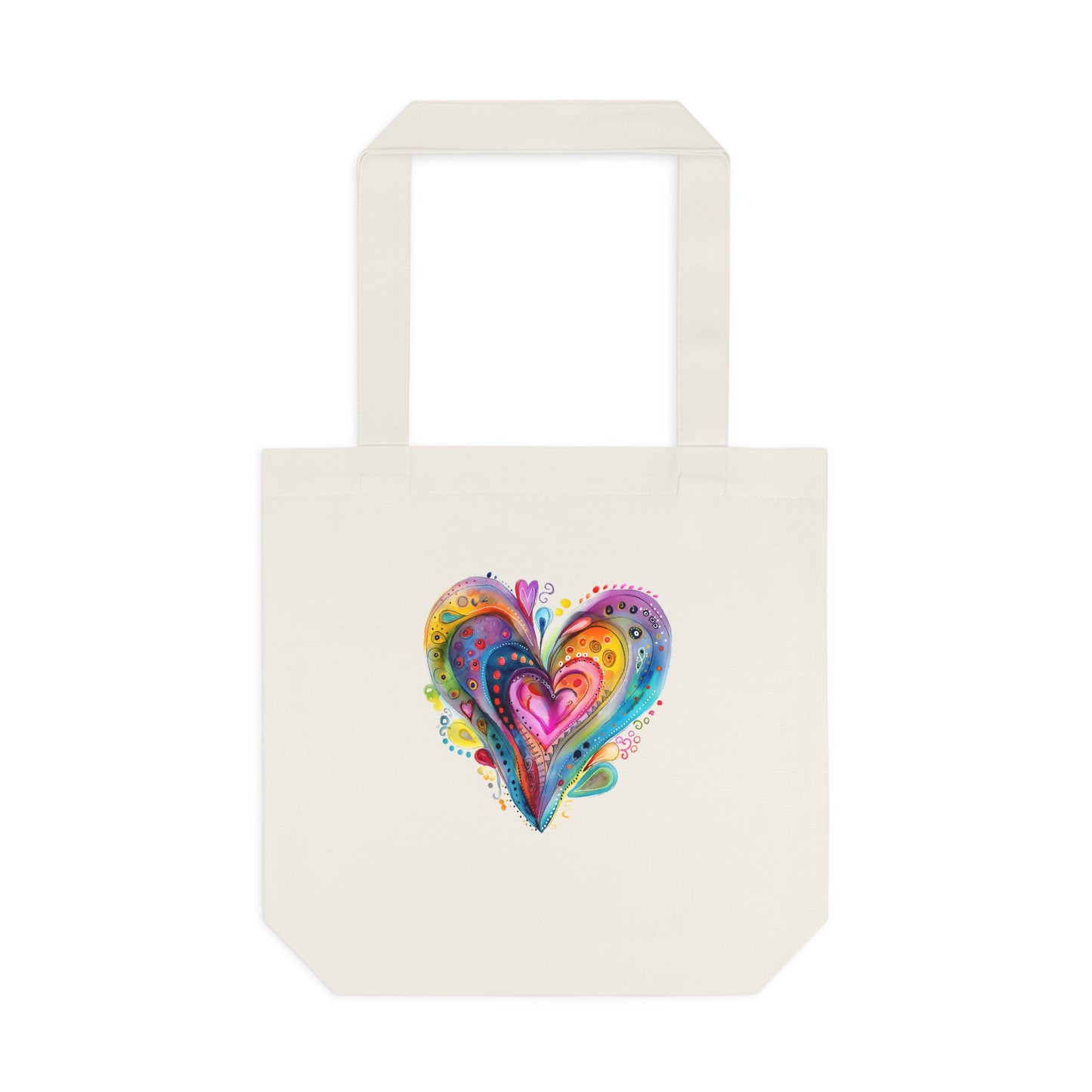 Colorful Heart Cotton Tote Bag