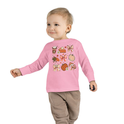 Fall Vibes CoquetteToddler Long Sleeve Tee