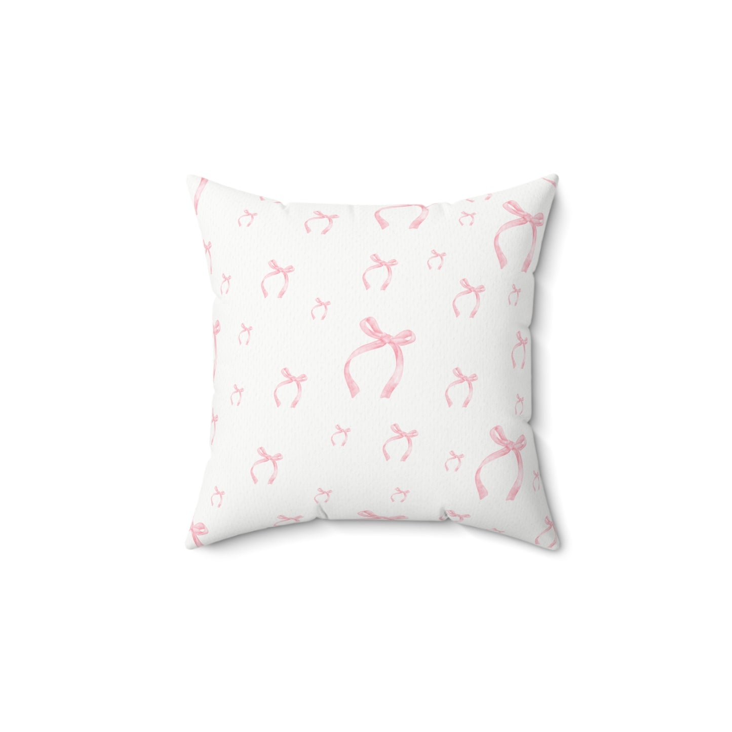 Coquette Pink Bow Square Pillow