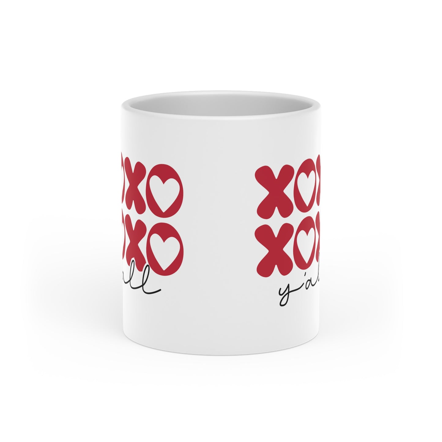 XOXO Y'all Heart-Shaped Valentine's Mug