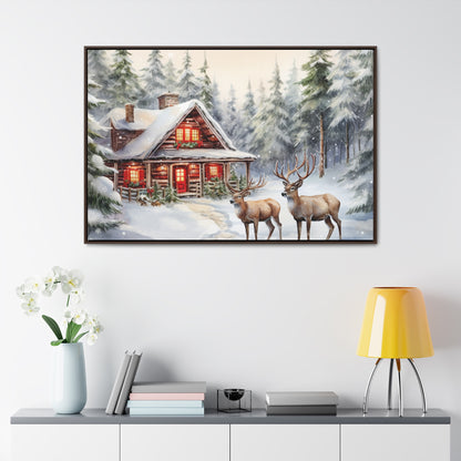 Snowy Cabin Canvas Wraps