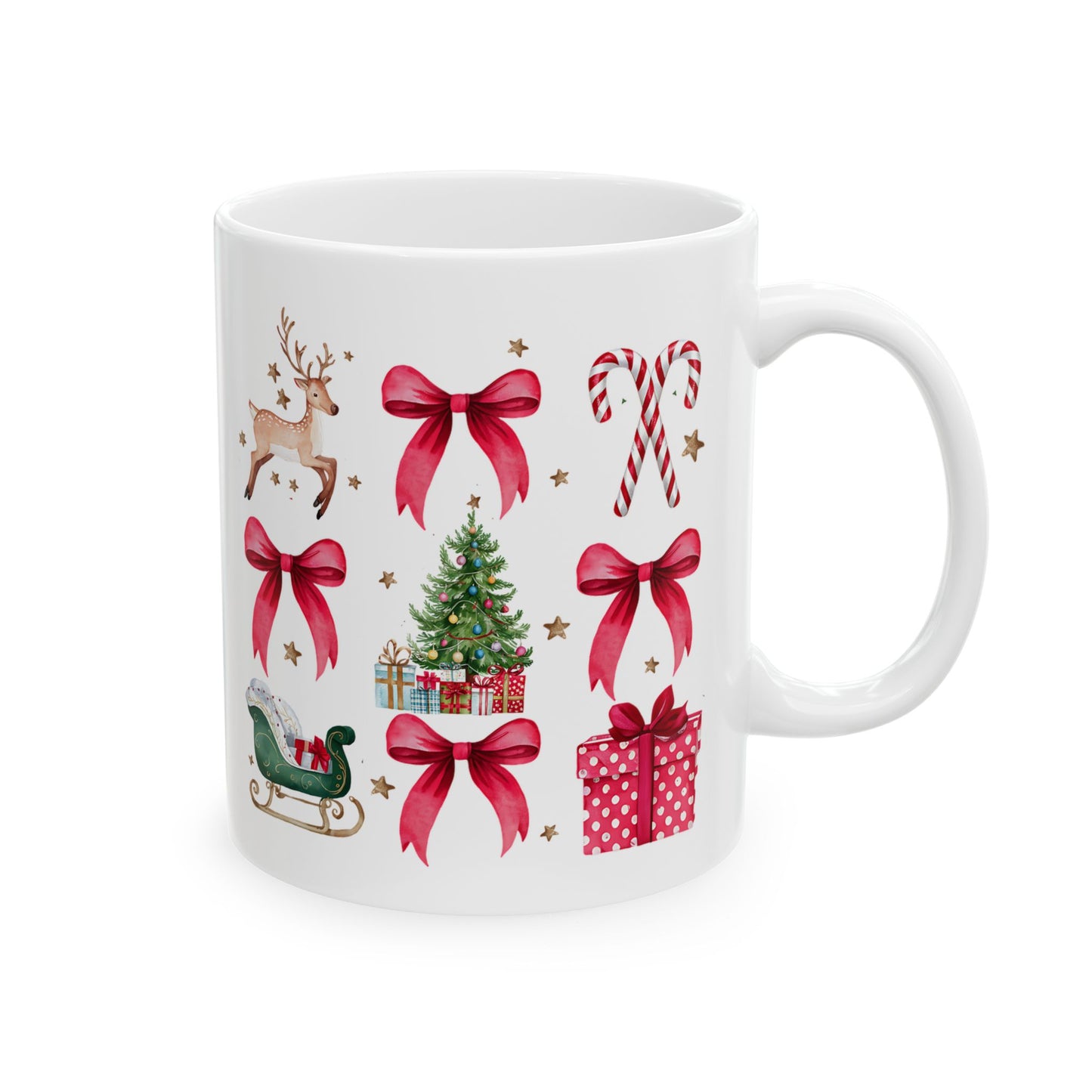 Coquette Christmas Ceramic Mug, (11oz, 15oz)