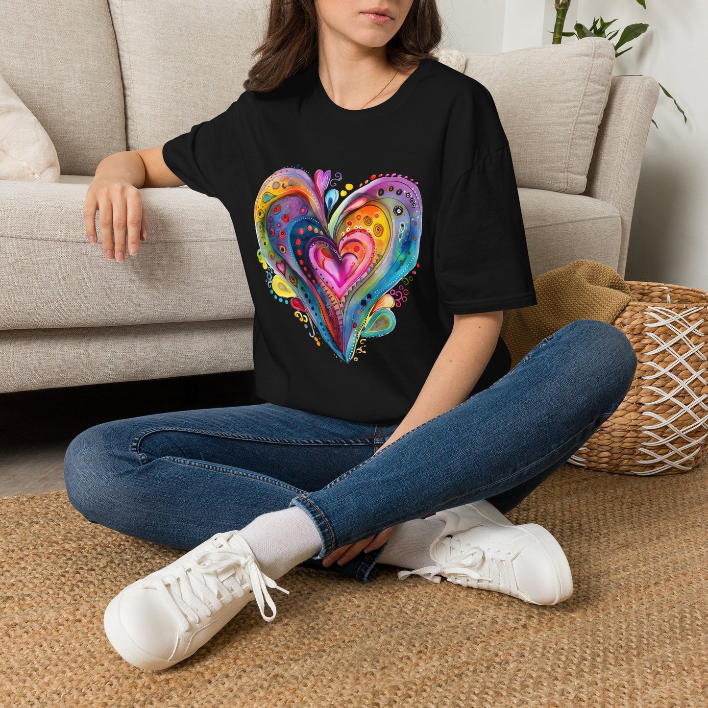 Unisex Watercolor Heart Softstyle T-Shirt
