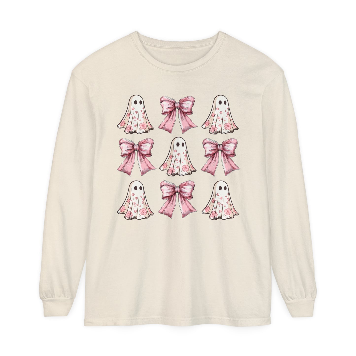 Coquette Pretty Ghost Halloween Long Sleeve T-Shirt