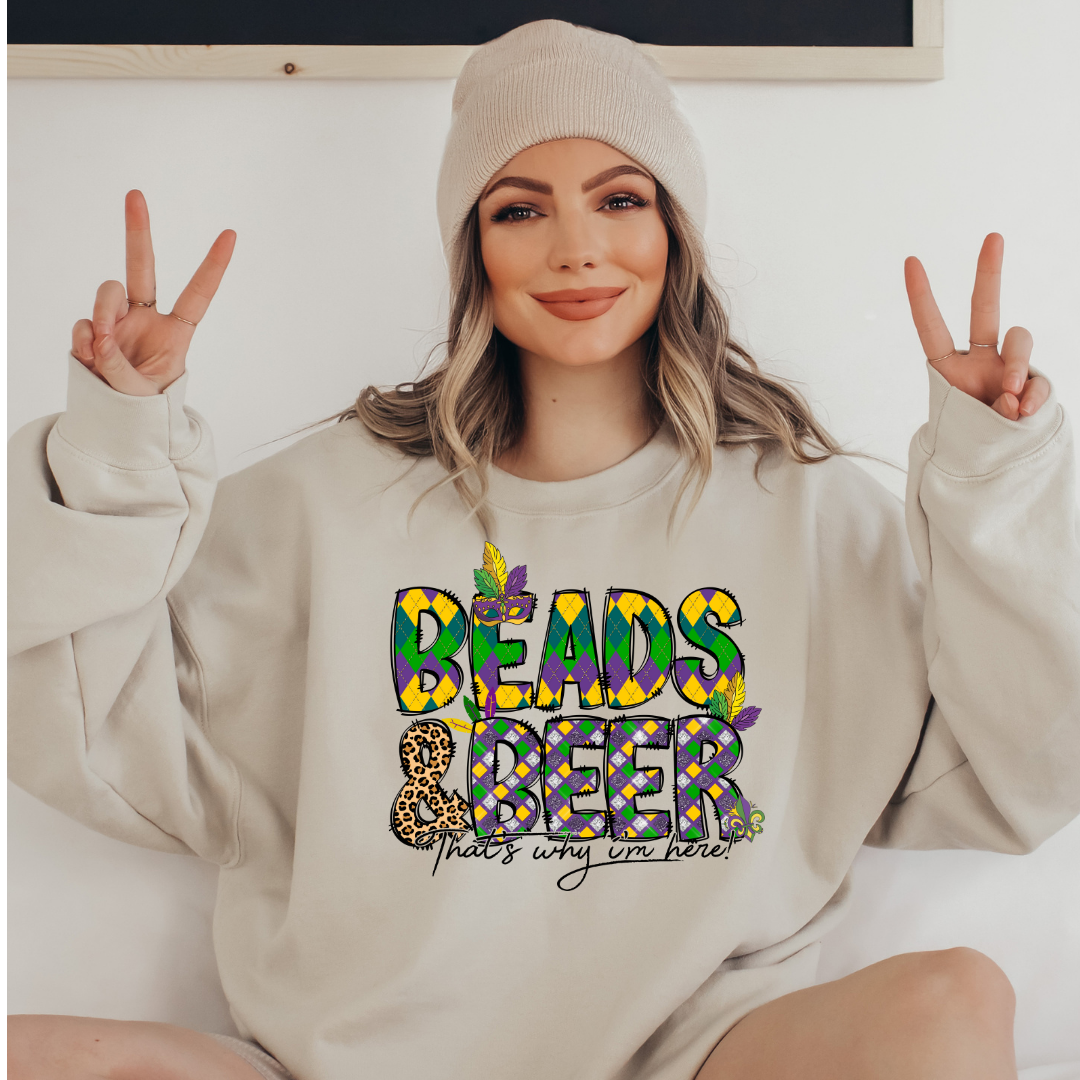 Mardi Gras Beads Sweatshirt