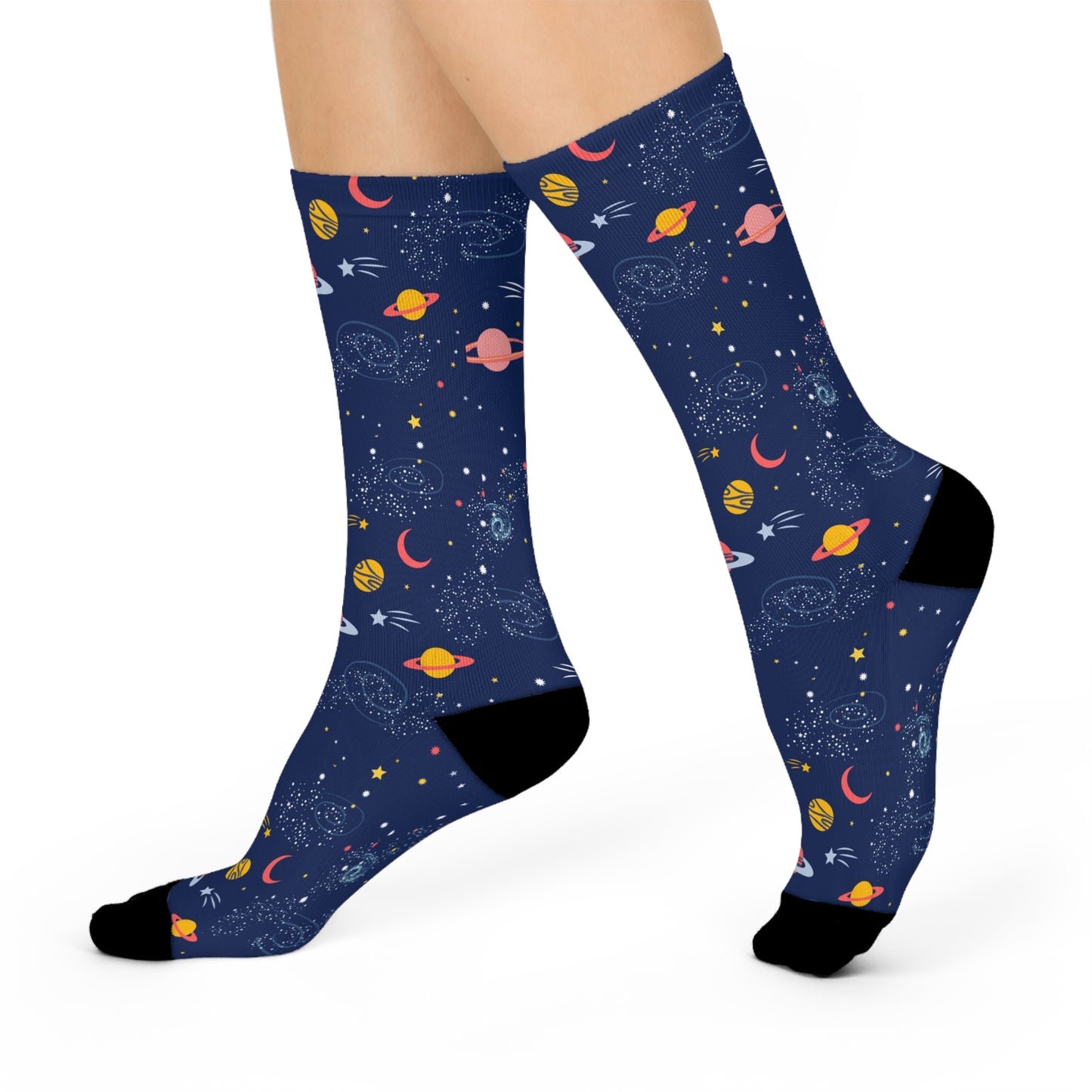 Space Themed Cosmic Cushion Crew Socks for Space Lovers