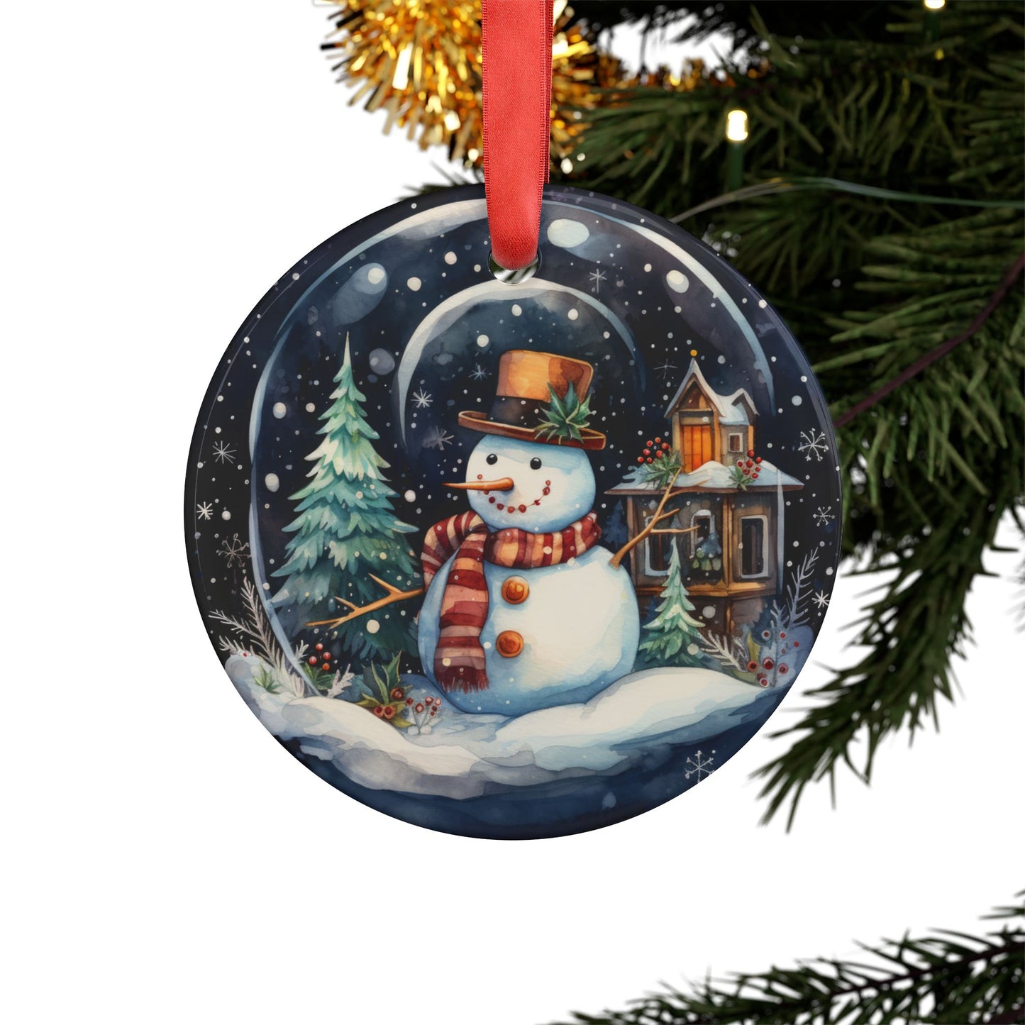 Vintage Snowman Acrylic Ornament