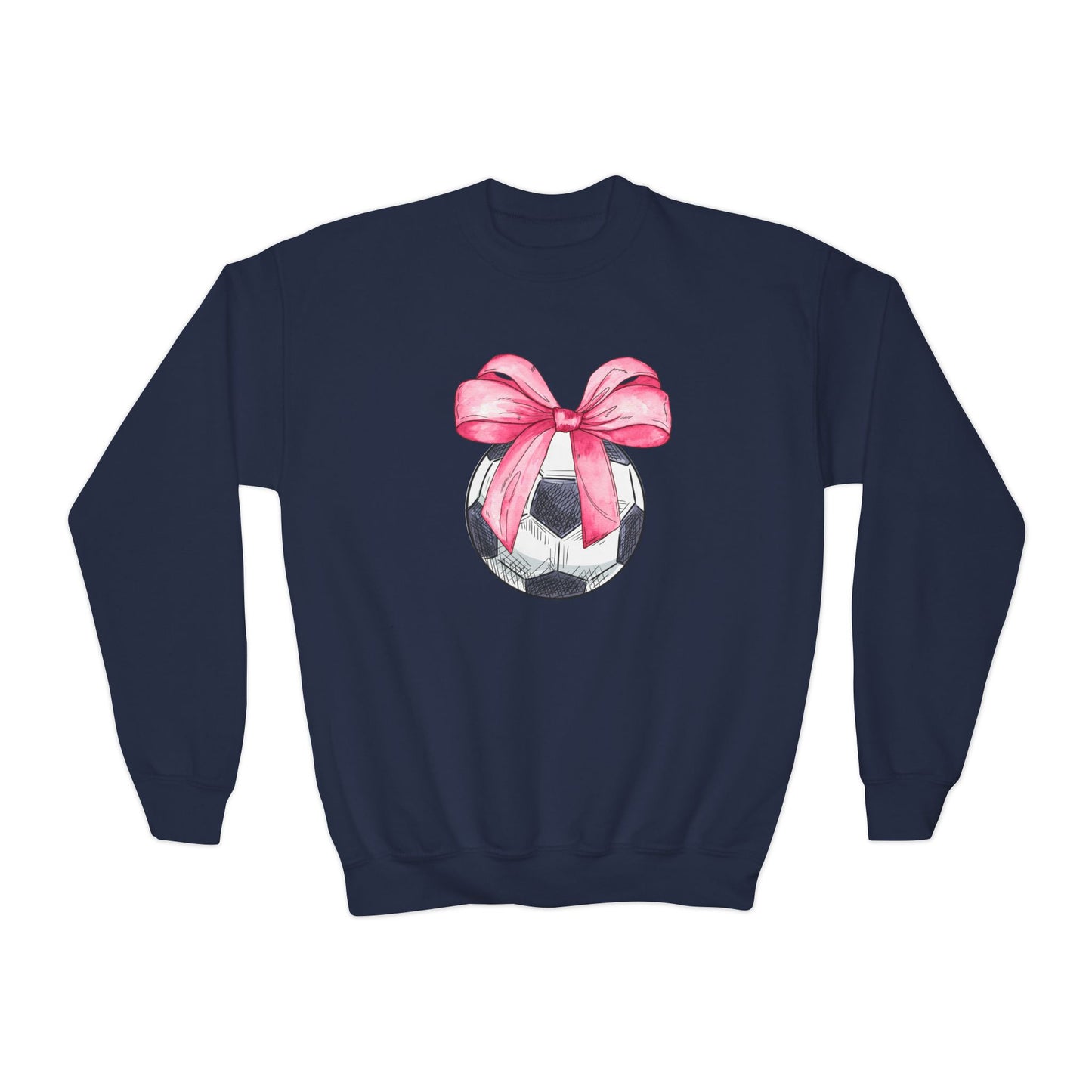 Soccer Coquette Youth Crewneck Sweatshirt