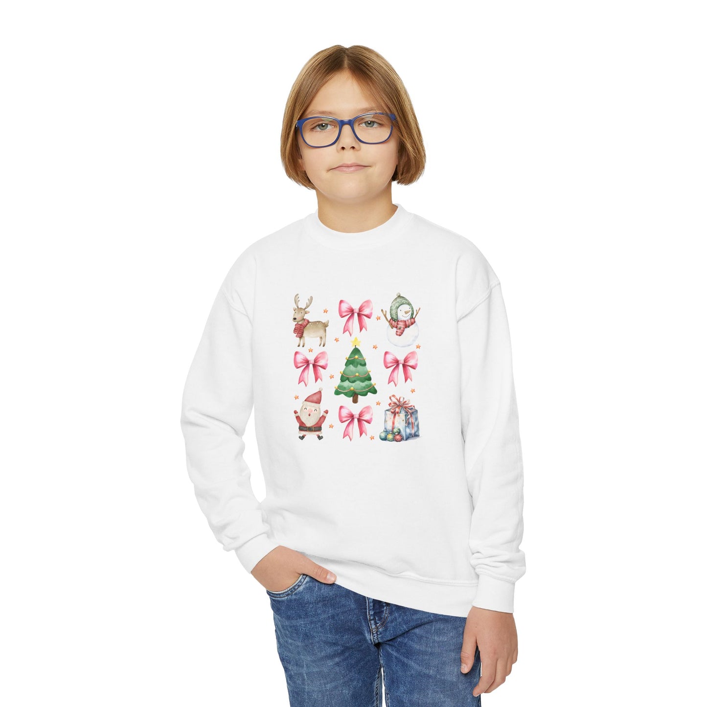 Coquette Christmas Youth Crewneck Sweatshirt