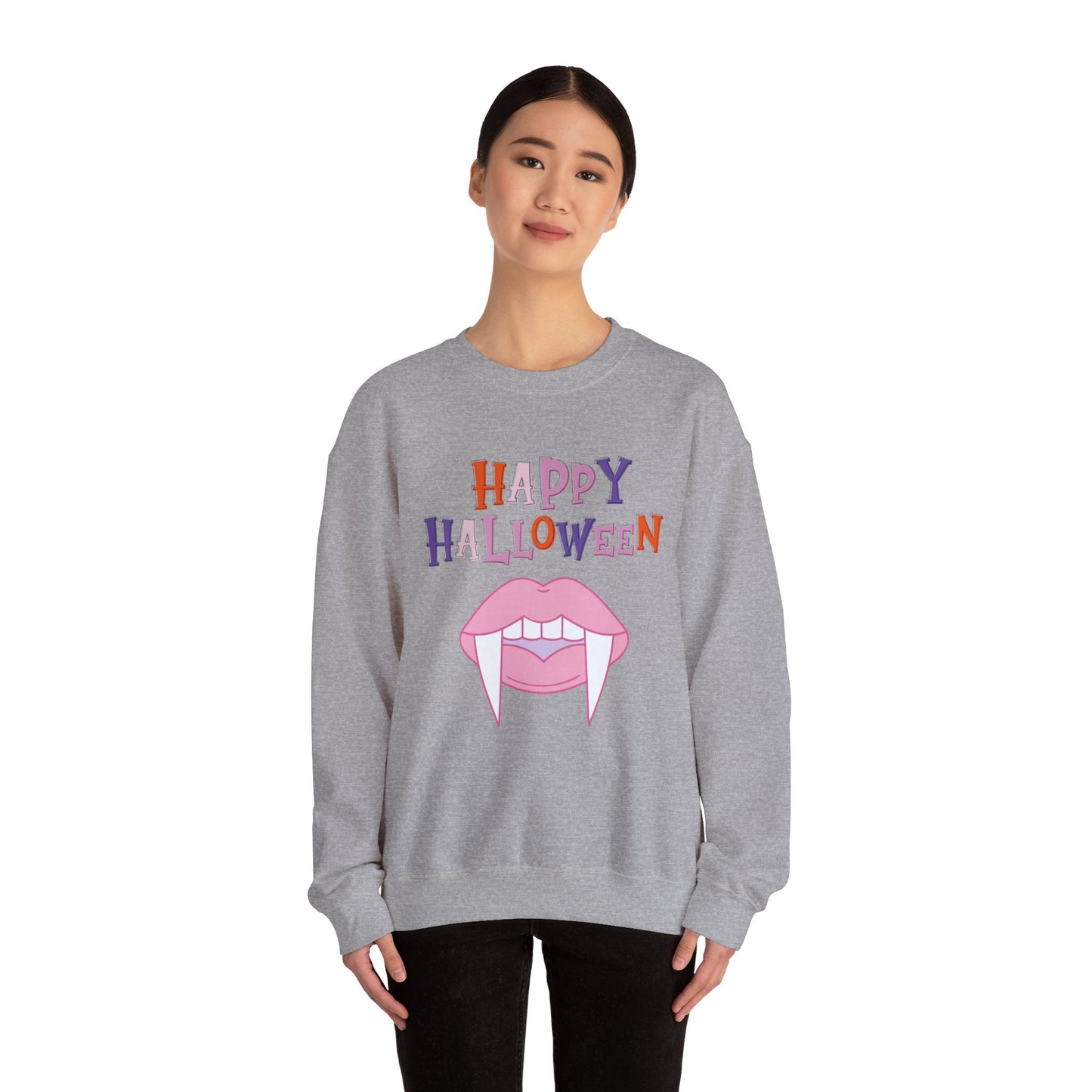 Happy Halloween Pink Fangs Sweatshirt