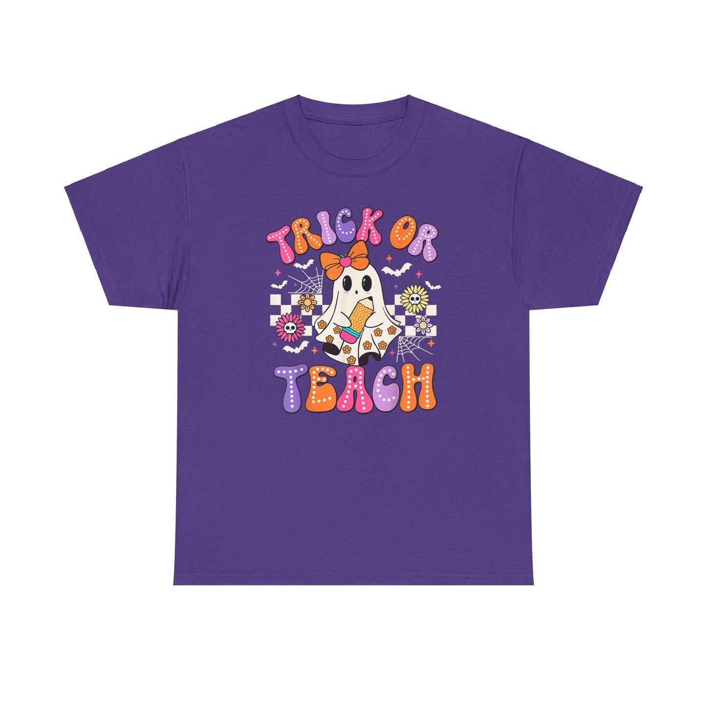 Trick or Teach Halloween Unisex Heavy Cotton Tee