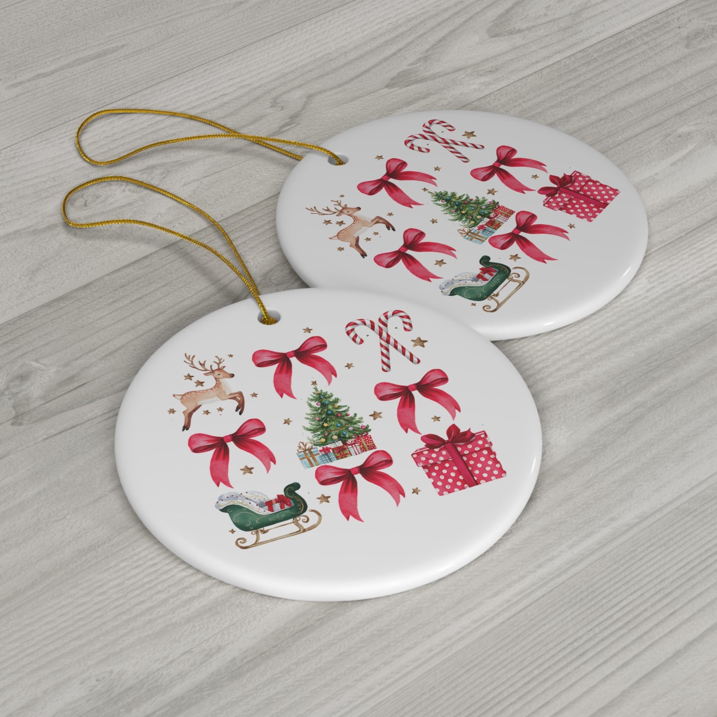 Coquette Christmas Ceramic Ornament, 1-Pack