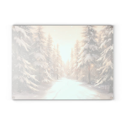 Winter Glass Cutting Board