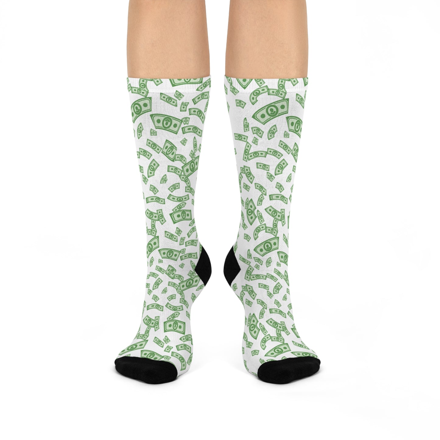 Money Themed Cushioned Crew Socks