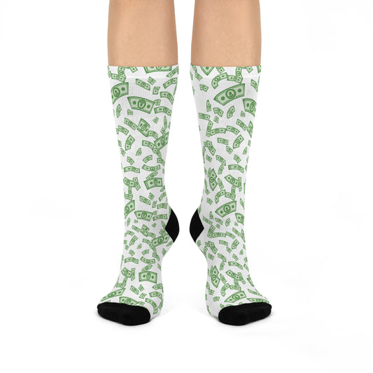 Money Themed Cushioned Crew Socks