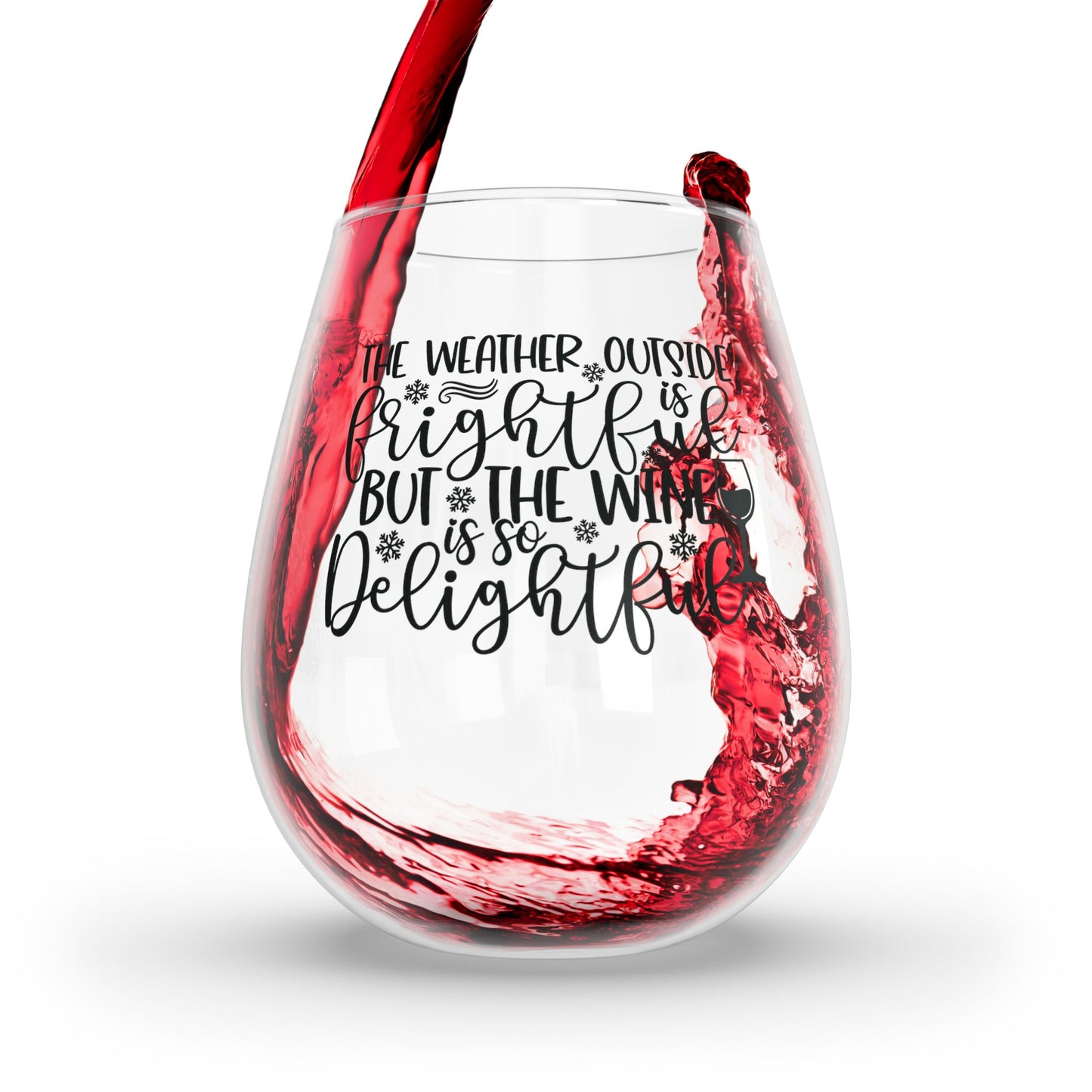 The Wine is So Delightful Stemless Wine Glass, 11.75oz