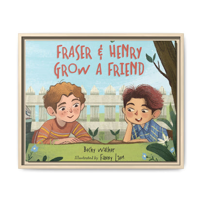 Framed Canvas Wall Art – Fraser & Henry Grow a Friend Children’s Book Illustration