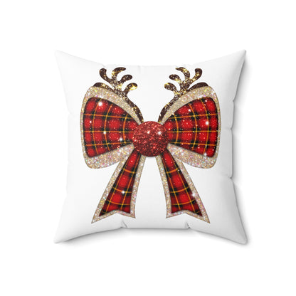 Christmas Reindeer Bow Pillow