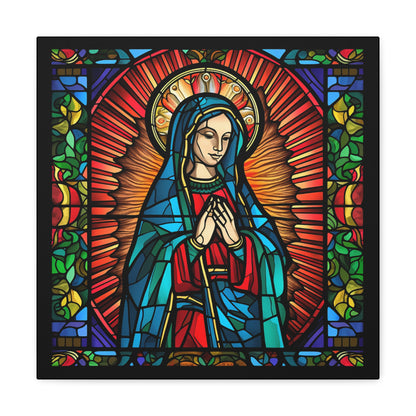 Faux Stained Glass Virgin Mary Canvas Gallery Wraps