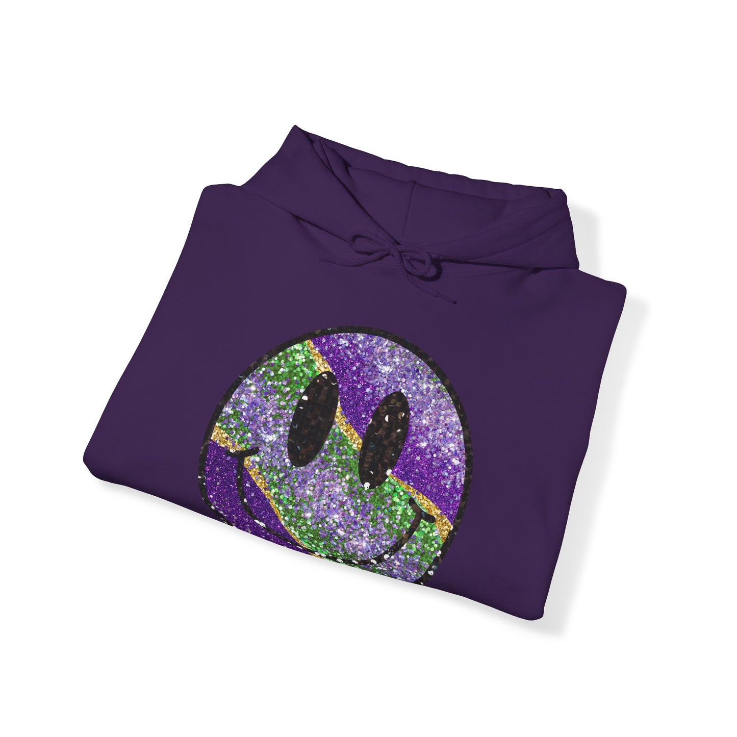 Mardi Gras Smiley Face Hooded Sweatshirt Hoodie